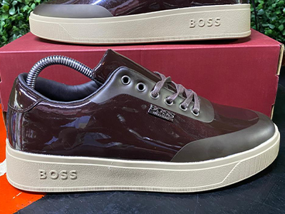 Men's Boss Casual Sneakers With a Patent Finish